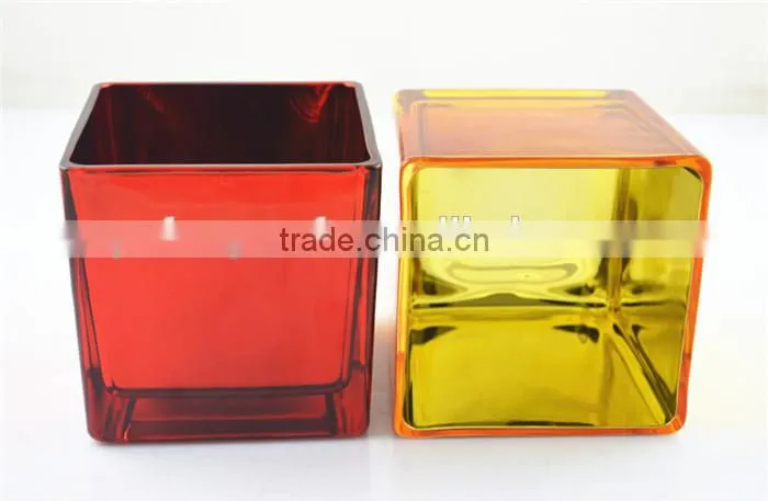 electroplating gold square vase noble quality
