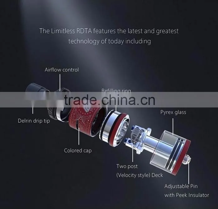 Alibaba Express Huge Capacity 25mm Double Decks IJOY Limitless RDTA Plus Tank Black