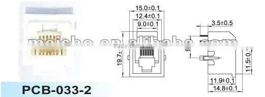 2A 250V network rj45 ethernet connector