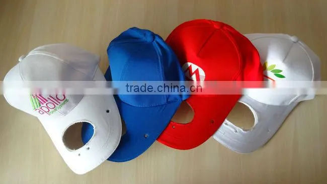 custom blank blue baseball solar fan cap