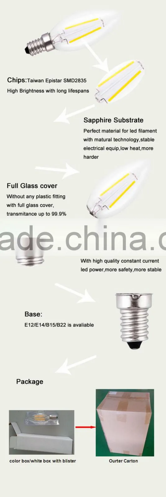 China Supplier Cheap Hot Lights Shenzhen C35 led bulb