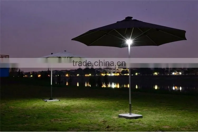 Automatic Remote Control Solar Light Outdoor Solar Beach Umbrella Aluminum Solar Cheap Umbrella