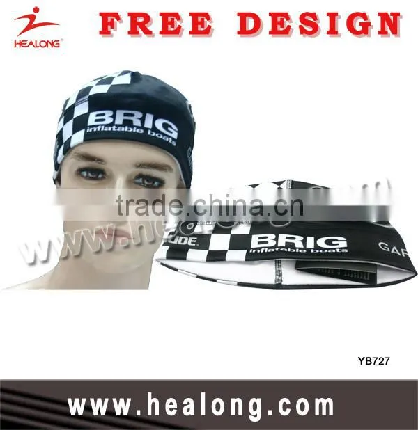 Healong sport black and white sublimation ski toboggan cap
