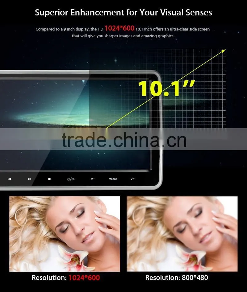 DS-1018DT 10.1inch car headrest dvd for universal with HDMI port