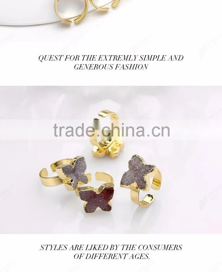 2016 latest gold ring designs, Natual stone gold rings