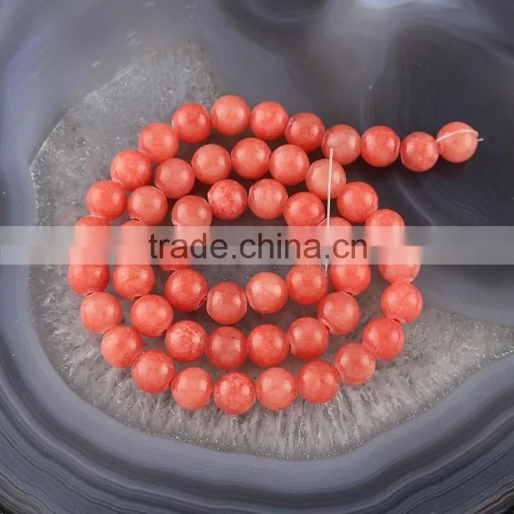 YJ1121-5 Wholesal light pink dyed jade round bead