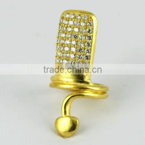 Best Deal Today Finger Ring !! 925 Sterling Silver White Cz Gold Plated Jewelry in India, Silver Jewelry Wholesaler
