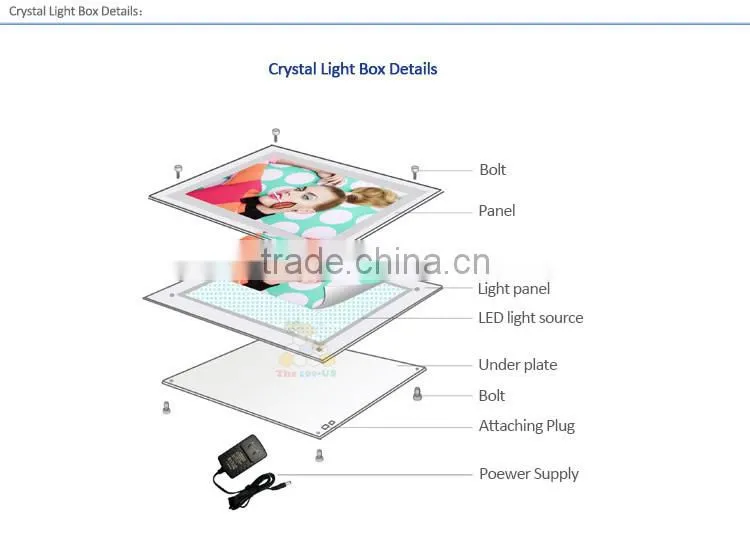 Hot Sell CE & ROHS el advertising light box for advertising display