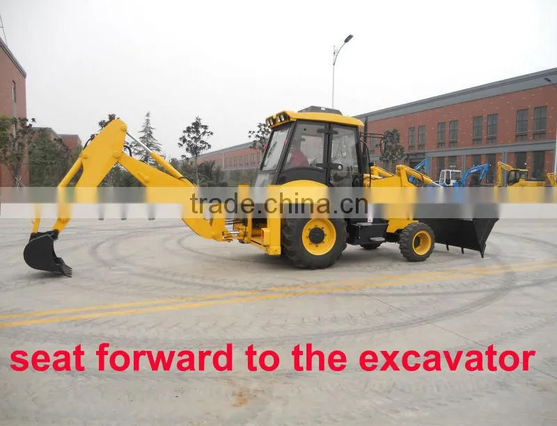 Backhoe loader with attachments CE,vertical legs