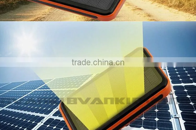 Hot new products for 2015 outdoor Waterproof Solar Mobile portable Power Bank Charger 12000mAh