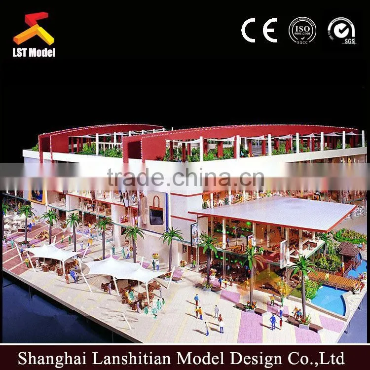 Plastic & resin miniature building model with light
