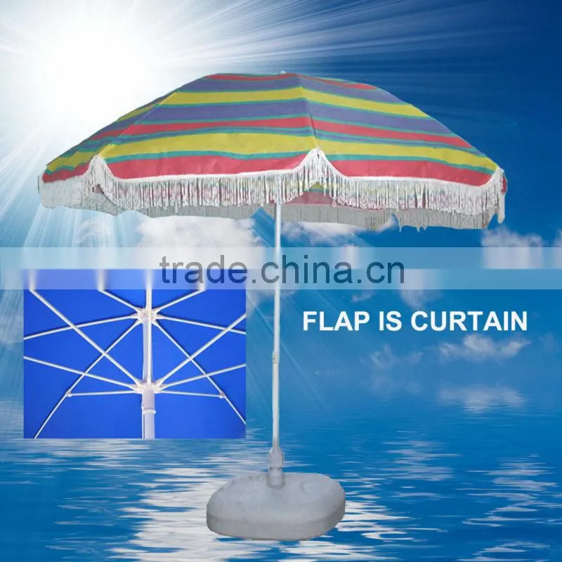 200cm Outdoor Market UV Protection Beach Umbrella Zhejiang Factory