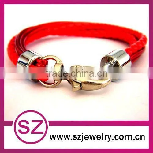 PUB0049 braided green leather vintage bracelet clasp