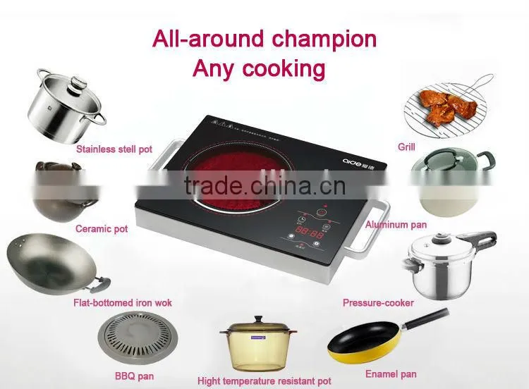 Stainless steel body and aluminum stove high temperature glass electric grill