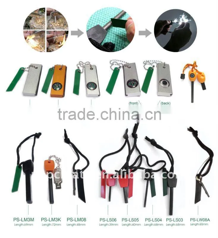 New arrival 7,000 Strike Survival Striker MAGNESIUM FIRE STEEL Wood Handle