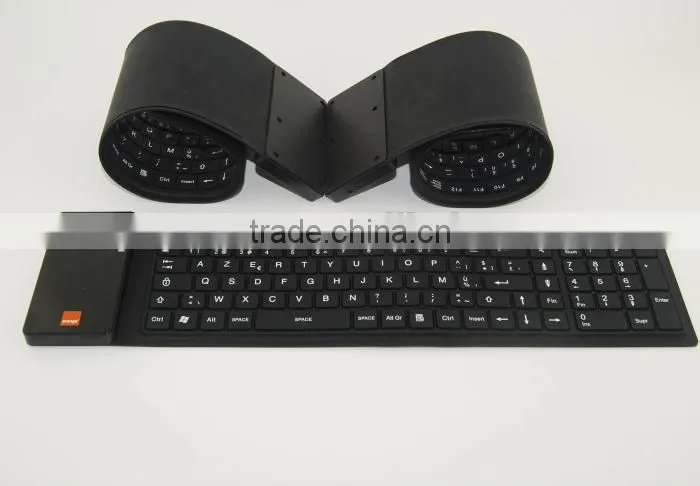Computer 105keys Waterproof foldable silicon wireless bluetooth Keyboard
