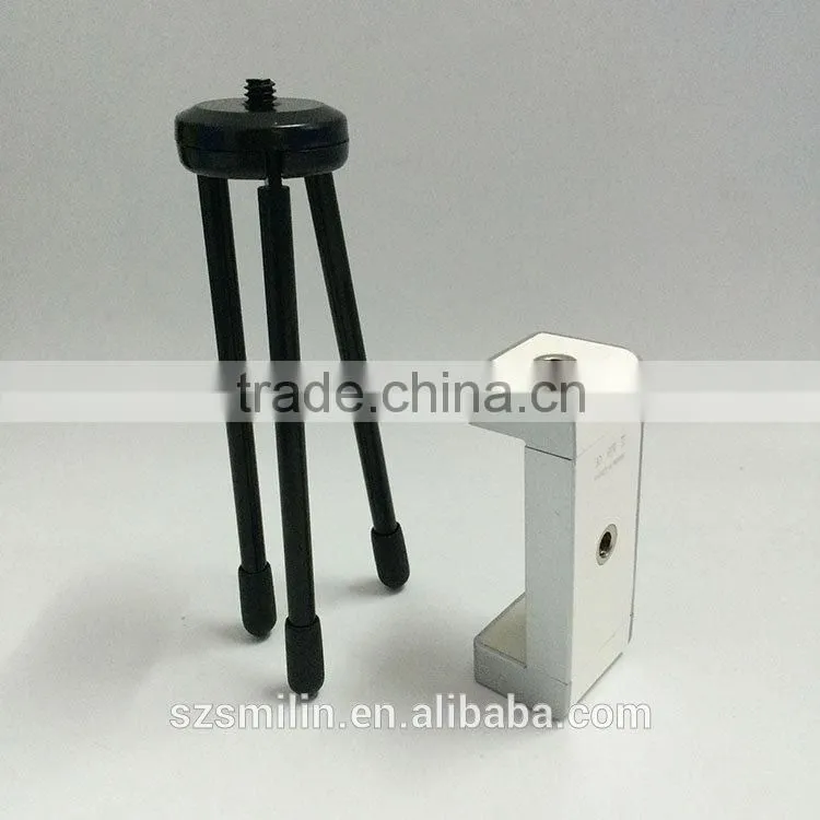 No patent foldable 1/4" screw Tripod Phone Stand Clamp Holder for iPhone,Samsung,HTC,Camera,Monopod etc.