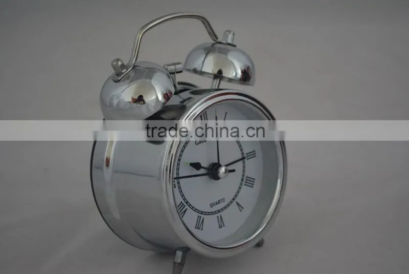 buy in China best selling cool silver mantle interactive clock with white clock face for home decoration