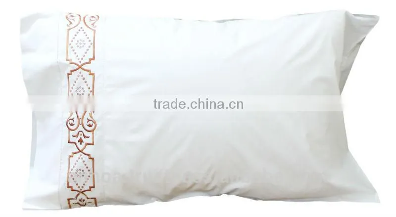 Wholesale plain cotton embroidery pillow cases for hotel