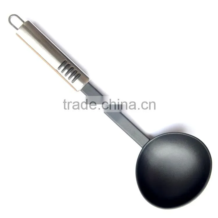 food grade nylonfrying slotted spoon in steel handle