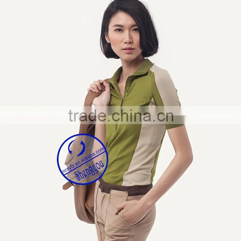 high quality 100 cotton plain polo t shirt for women