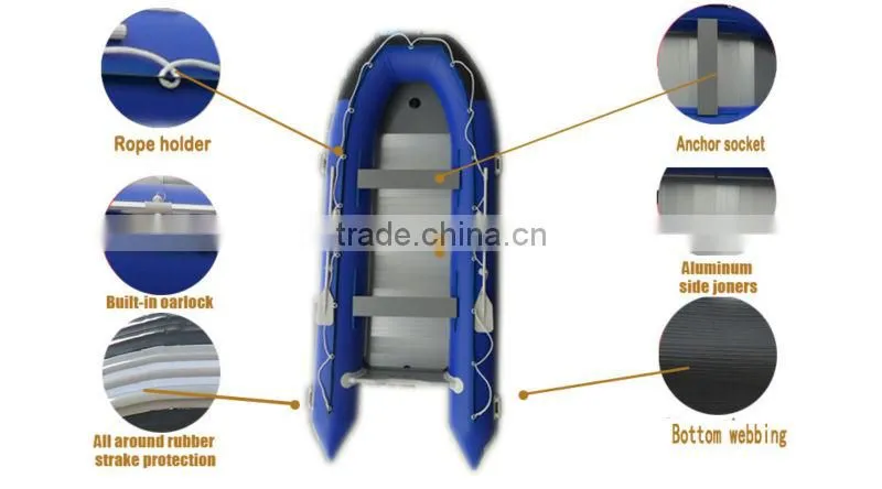 Sunshine PVC 6 person aluminum floor fishing speed boat