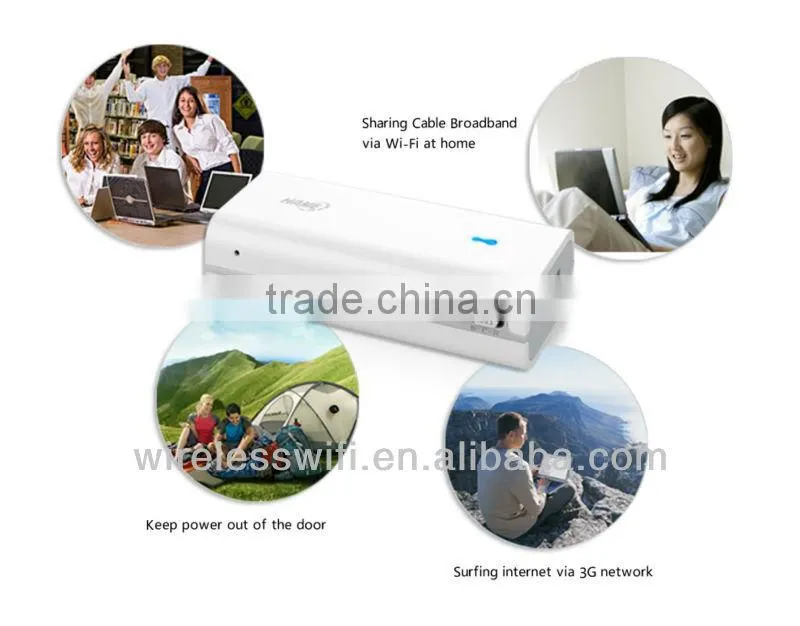 wireless router 3g hotspot pocket wifi with 4400mAh power bank