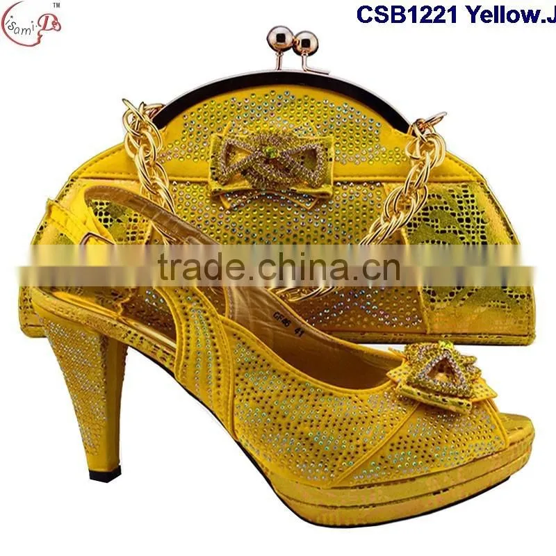 CSB1221 Chowleedee fasion latest fashion woman italy style high heel sandal shoes with matching bag