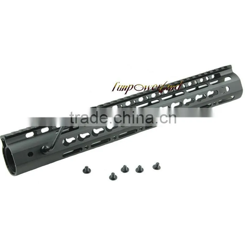 Funpowerland Black Free Float NSR 13.5" Handguard One-piece Top Rail System KeyMod High Quality Ultra Lightweight BK For AR-15