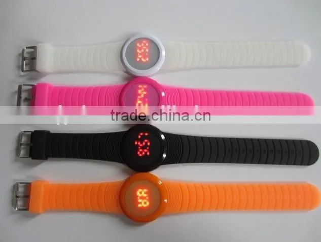 Women men Waterproof Touch Screen LED Digatal Silicone Jelly Watch Student Boy