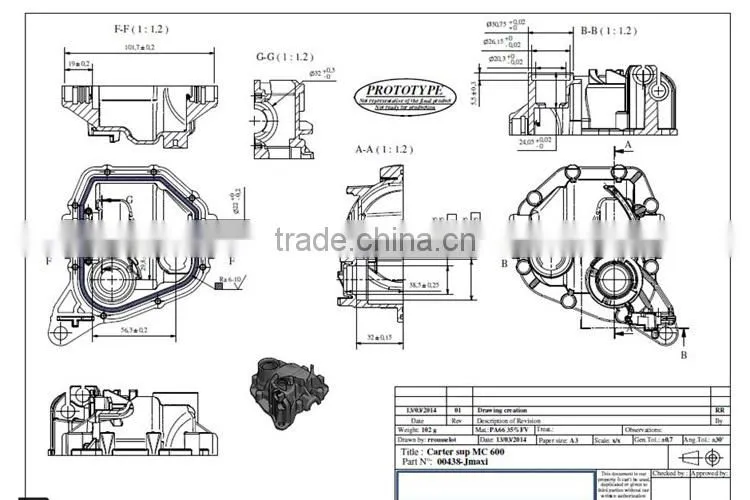 Precision plastic prototyping motorcycle spare part