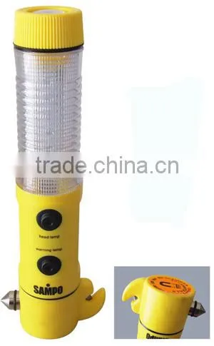 18LED emergency light with hammer and belt cutter