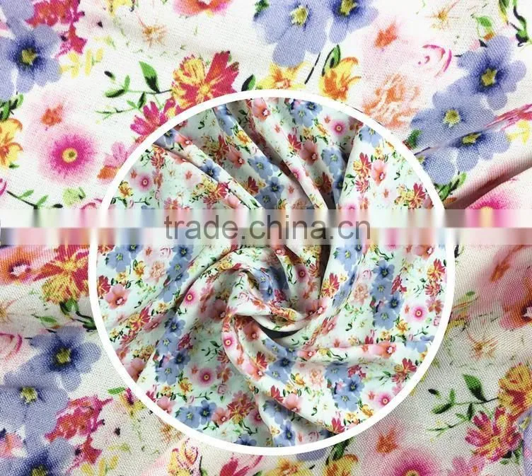 30s rayon flower printing fabric for dress