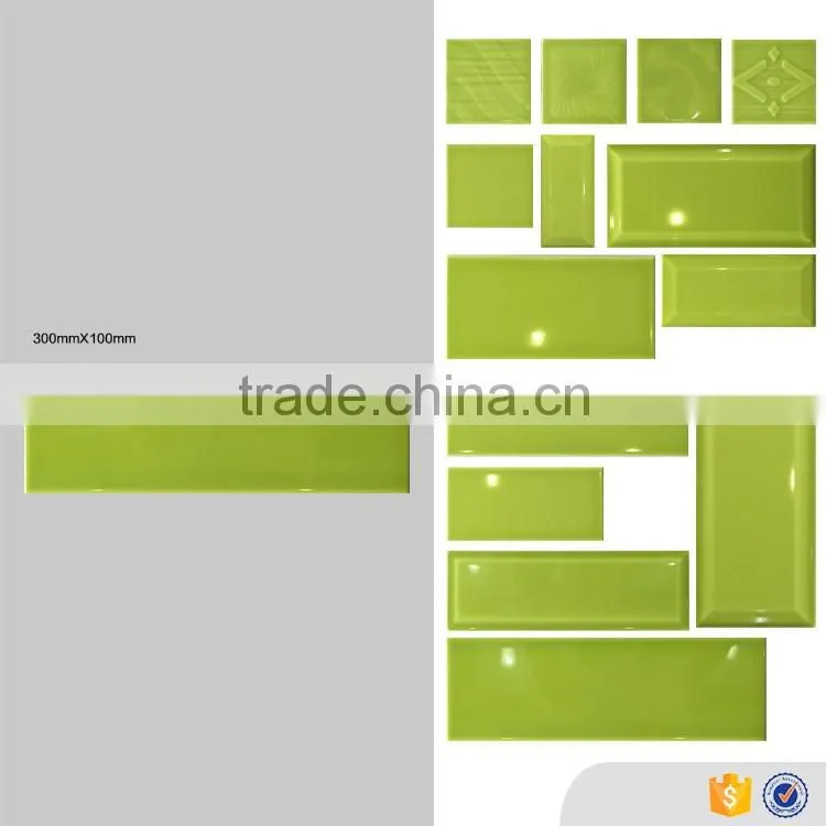 Foshan manufactory brick look ceramic tile 10x30, foshan green bathroom wall tiles with good quality