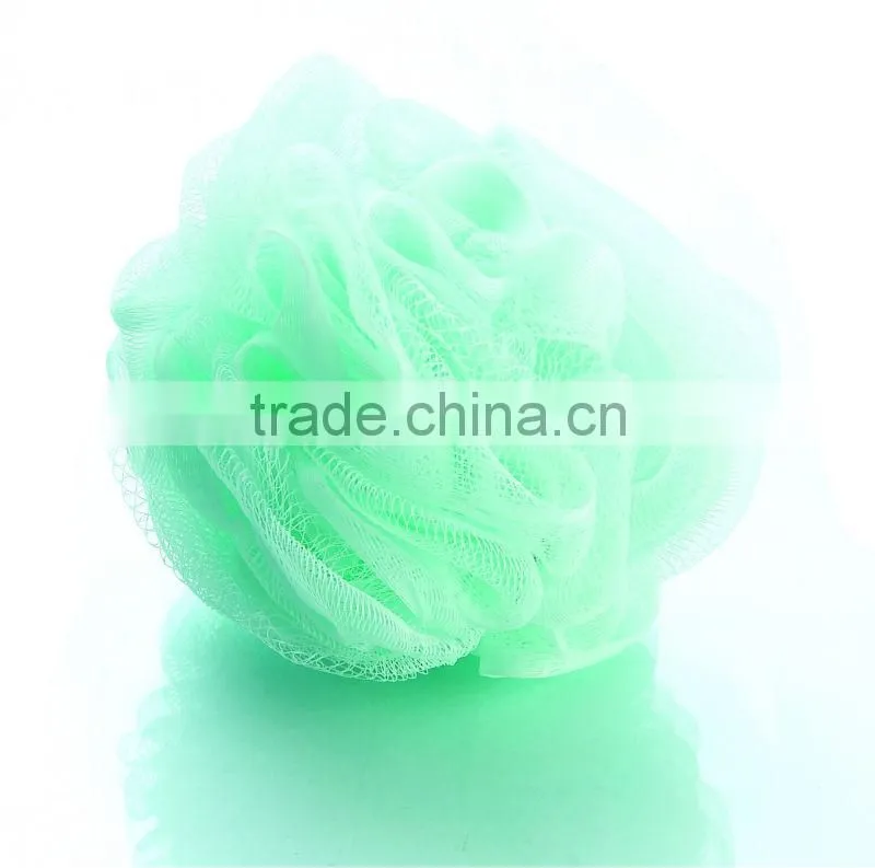 Wholesalegood quality flower shaped bath spong ,bath balll ,mesh shower wash sponge for promotional gift