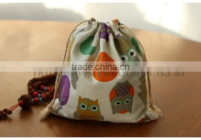 Promotion Canvas Fabric Drawstring Bag with Custom Logo