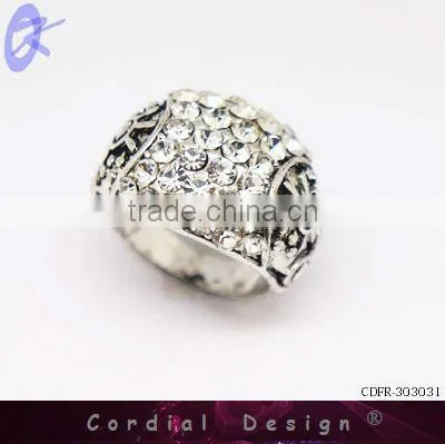 hot sale wholesale vintage design rhinestone high quality ring for man