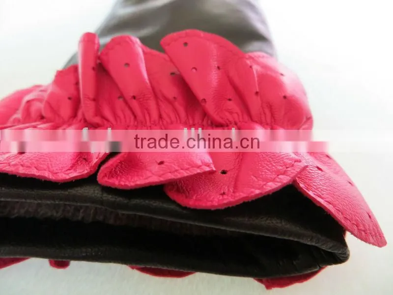New lady sheepskin fashion gloves five to finger in china