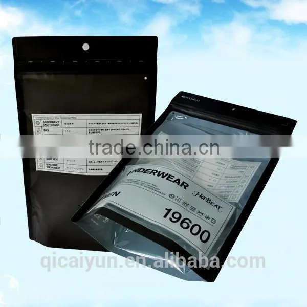 Custom printed food grade clear plastic zipper bag, pvc zipper bag,stand up zipper bag