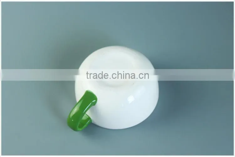 Solid color ceramic tea cup with color of white&red