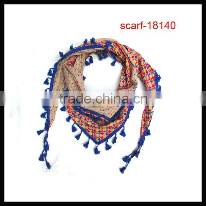 2014 Fashion Triangle Scarf with plaid
