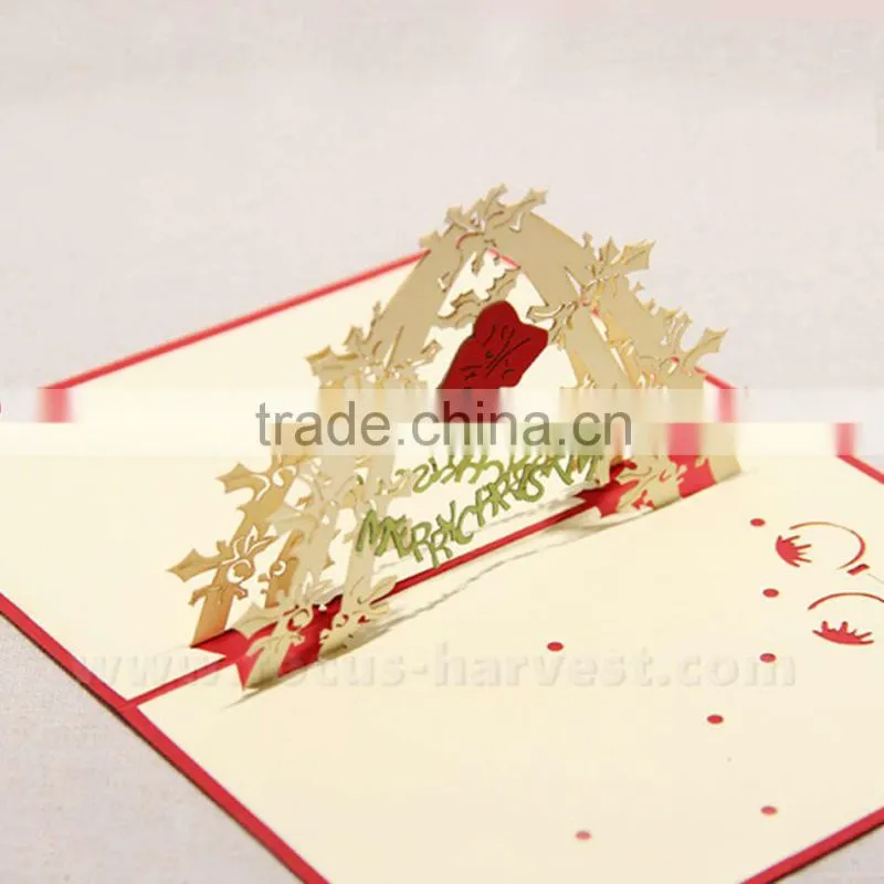 3D bell handmade card greeting cards Christmas gift cards handmade postcards