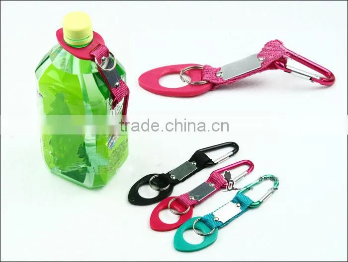 water bottle clip, mixed water bottle holder, customized laser engraved logo on metal tag