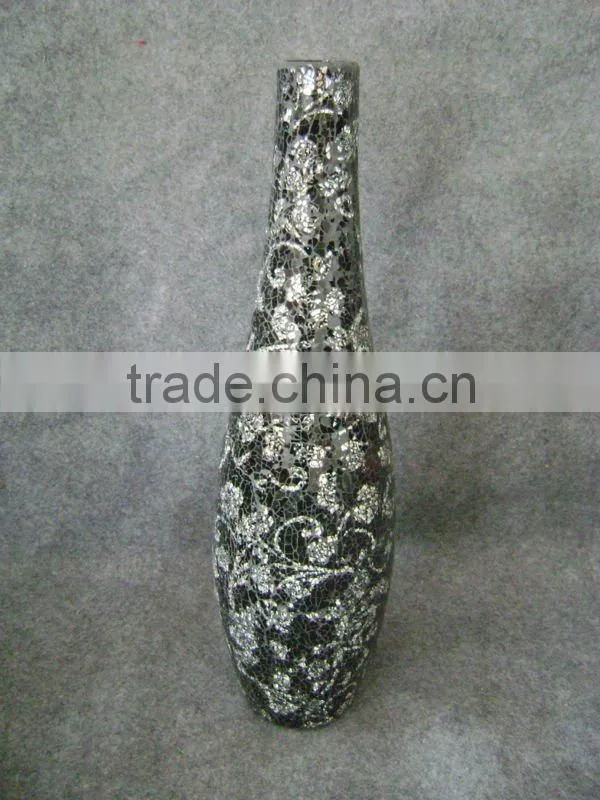 home deco crackle mosaic glass vase, 4pcs set