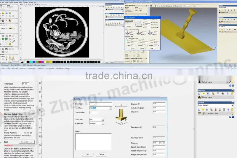 2 Heads Advertising CNC Router Machine with 2 Rotary Axis 1212 Model