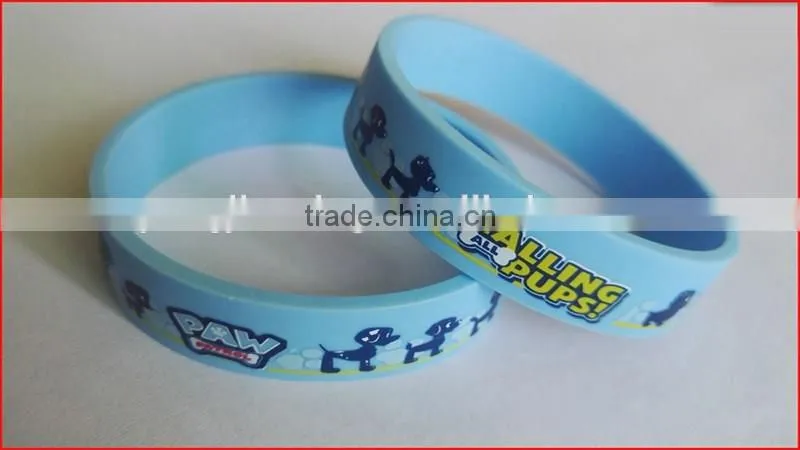 Promotional gift emboss/debossed/silk printing silicon magnetic bracelet