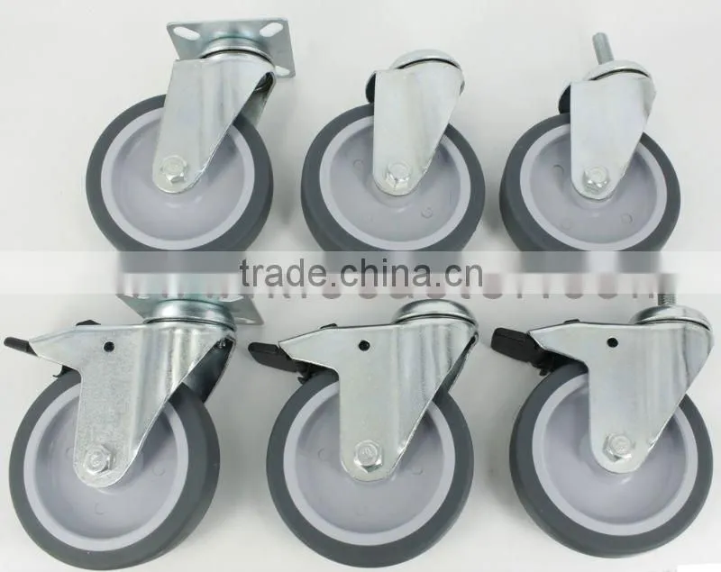 Gray TPR caster with PP core