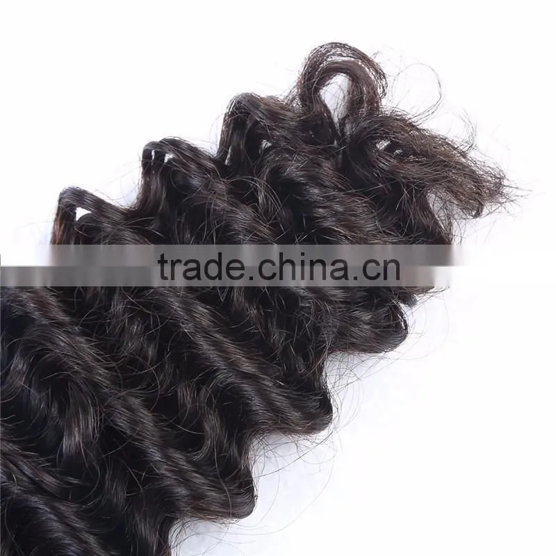 Machine-made deep wave weft hair extensions double drawn weft