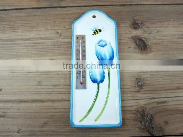 Decorative Ceramic Hand-paint Indoor/Outdoor Thermometer