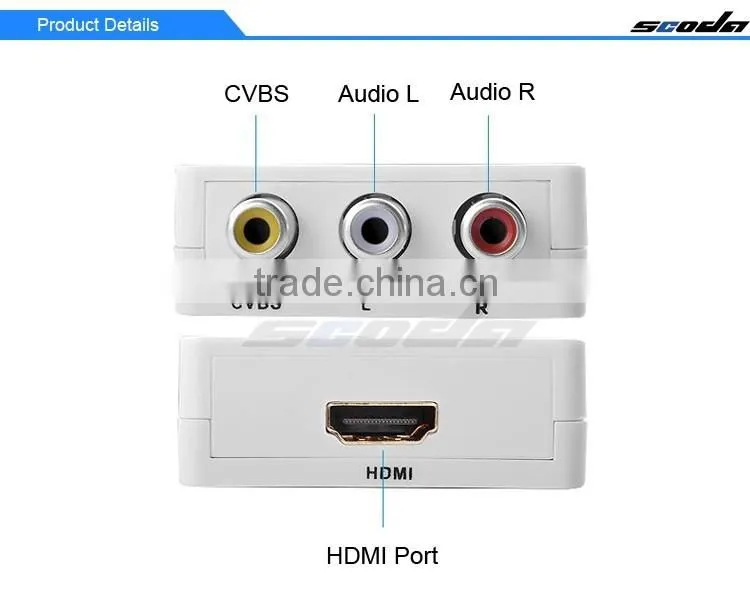 Mini up scaler 1080p av to hdmi converter